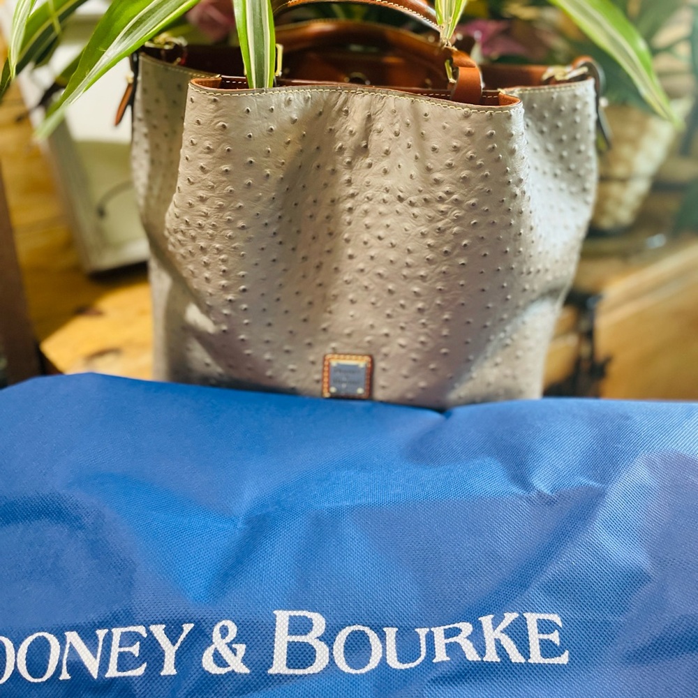 Dooney & Bourke Gray Textured Satchel - Picture 1 of 4